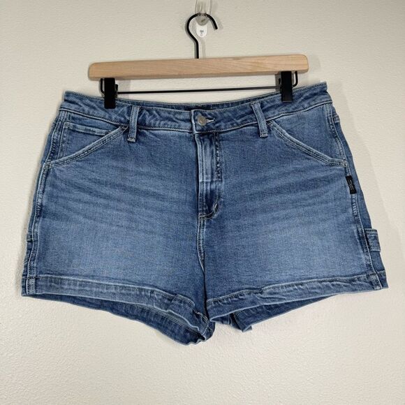 Silver Jeans Sure Thing Carpenter Shorts Medium Wash Denim Women’s Size 32 - Picture 1 of 7